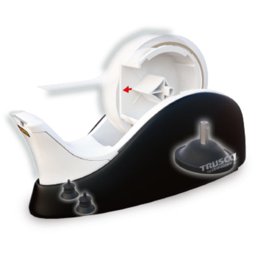 TRUSCO 흡반 부착 테이프 커터 코어 양용 25mm&amp;76mm TEXS-61325BK 1대