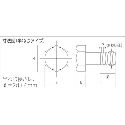 TRUSCO 육각 볼트 유니클로 반나사 M14×40 5개입 B22-1440H 1 PK