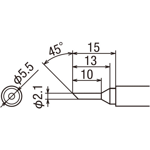 ＴＲＵＳＣＯ　替えこて先　２Ｃ型（１本＝１ＰＫ）　PX-T20RT-2C　1 本