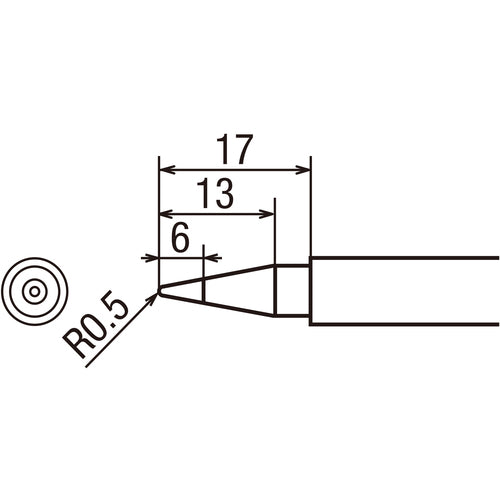 ＴＲＵＳＣＯ　替えこて先Ｂ型　Ｔ９０用　TQ-T90RT-B　1 本