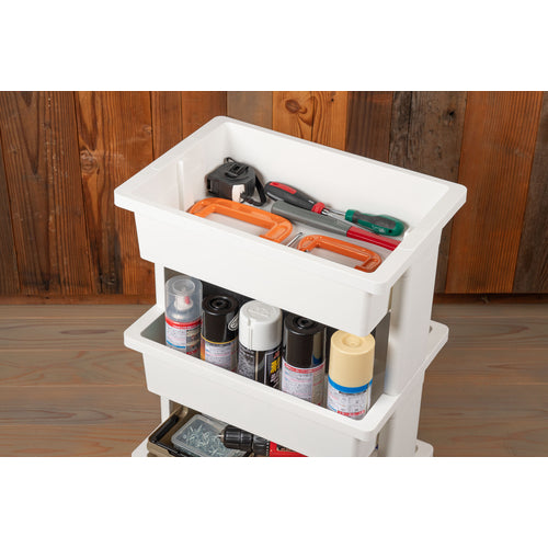 TRUSCCO 조립식 수지 왜건 3단 화이트 PWG3-W 1대