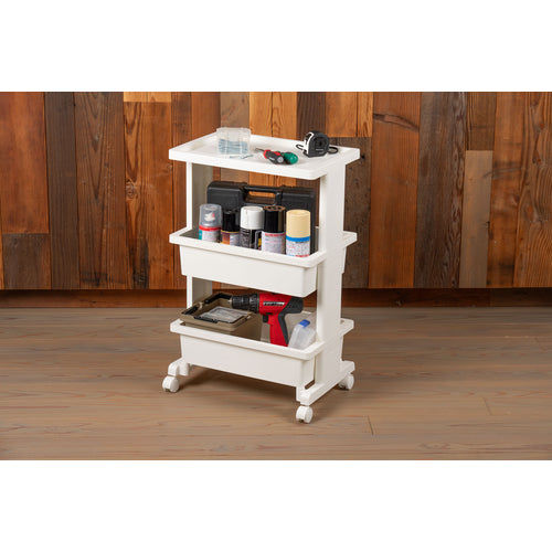 TRUSCCO 조립식 수지 왜건 3단 (천판+트레이 2단) 화이트 PWT2-W 1대