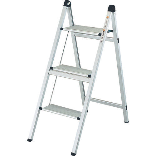 ＴＲＵＳＣＯ　薄型幅広踏台（片側昇降タイプ）　３段　高さ８００ｍｍ　TAU-3UF　1 台