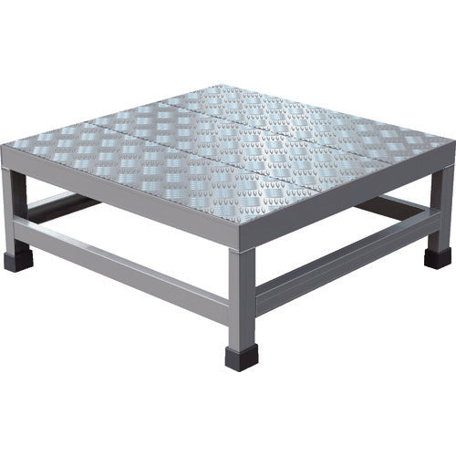 ＴＲＵＳＣＯ　アルミ製溶接一体構造型作業台　縞板タイプ　一段（完成品）　Ｗ６００×Ｄ６００×Ｈ２５０　WTDBC-6625　1 台