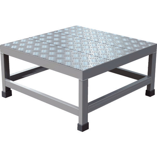 ＴＲＵＳＣＯ　アルミ製溶接一体構造型作業台　縞板タイプ　一段（完成品）　Ｗ６００×Ｄ６００×Ｈ３００　WTDBC-6630　1 台
