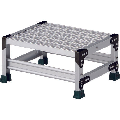 ＴＲＵＳＣＯ　作業用踏台　アルミ製・グレーチング仕様　ＳＵＳ金具　１段　高さ０．２５ｍ　天板５００×４００　TSFGR-1525　1 台