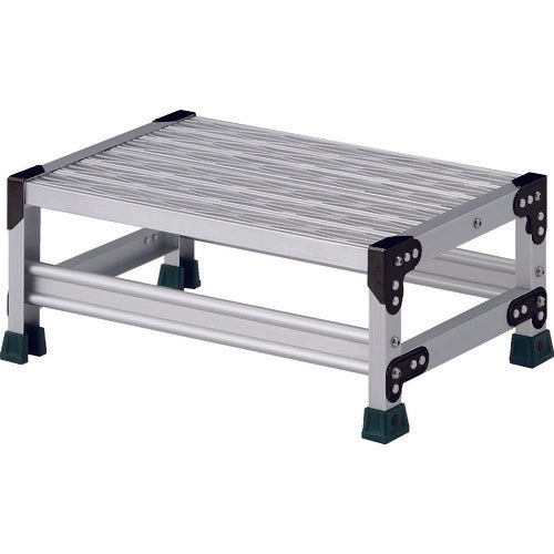 ＴＲＵＳＣＯ　作業用踏台　アルミ製・グレーチング仕様　ＳＵＳ金具　１段　高さ０．２５ｍ　天板６００×４００　TSFGR-1625　1 台