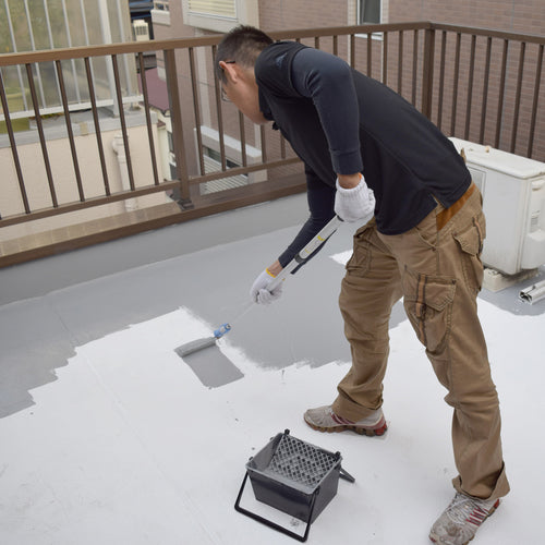 アトムペイント　水性防水塗料専用中塗り　８ｋｇ　ホワイト　00001-23021　1 缶