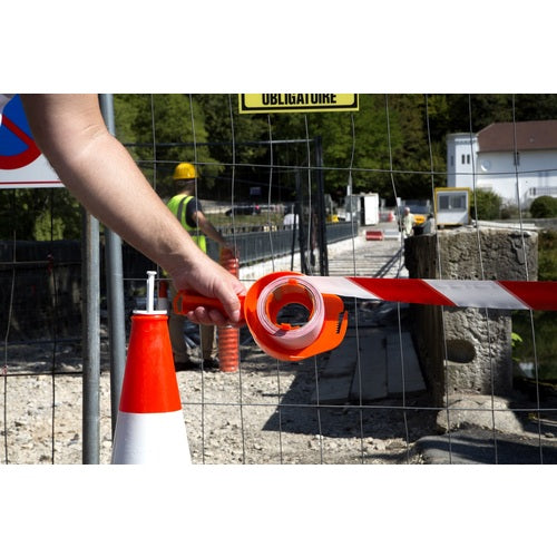 NOVAP 홀더 부착 표시 테이프 SPED TAPE[[R상]]용 교체 테이프 레드/화이트 50mm×100m 3055016 1권