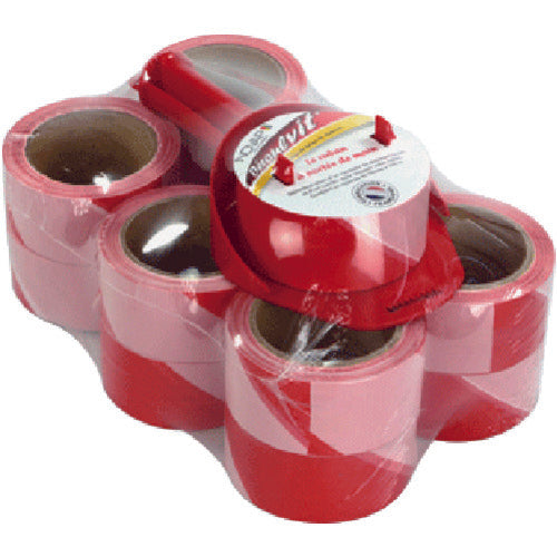 NOVAP 홀더 부착 표시 테이프 SPED TAPE[[R상]]용 교체 테이프 레드/화이트 50mm×100m 12권 세트 3055054