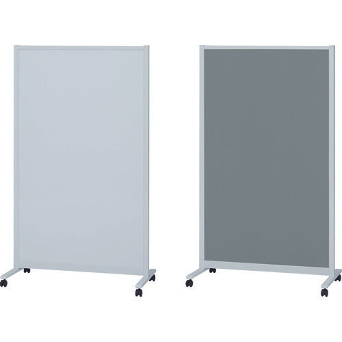 TRUSCCO 파테이션 화이트 보드 편면 게시판 타입 캐스터 부착 W1200×H1500 TKW1215BSK-GY 1대