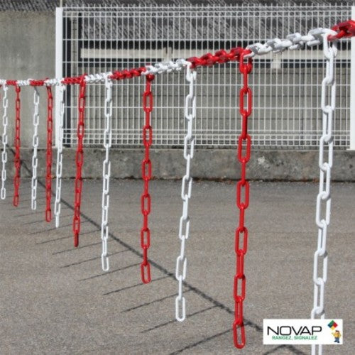NOVAP 주의 환기 프라 체인 배리어 체인 레드/화이트 10m 1360136 1권