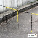 NOVAP Warning Plastic Chain Barrier Chain Yellow/Black 10m 1360143 1 roll