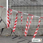 NOVAP Warning Plastic Chain Ribbon Barrier Chain Red/White 10m 1360211 1 roll