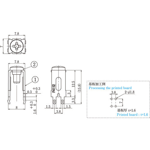ＴＲＵＳＣＯ　基板端子　１５Ａ　（１０個入）　T4112AS　1 PK