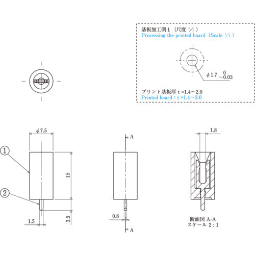 ＴＲＵＳＣＯ　チェックターミナル１０ｍΩ（１０個入り）　T6103-BK　1 PK