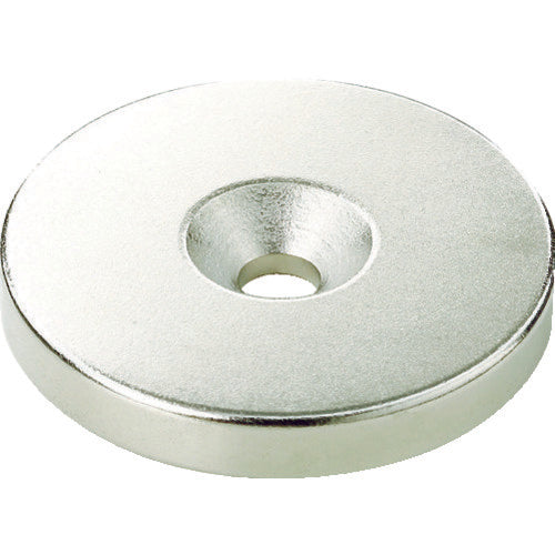 TRUSCO Neodymium Round Magnet with Countersunk Screw Hole Outer Diameter 7mm x 4mm M1.6 1 Piece T07R04-M1.6 1 Piece