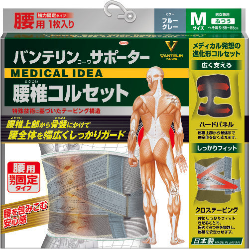 흥화 반테린 서포터 요추 코르셋 보통 사이즈(블루 그레이) 23116 1장