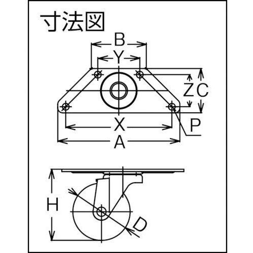 ＴＲＵＳＣＯ　コ−ナ−キャスタ−ナイロン　自在　１００Φ　TNCC-100　1 個