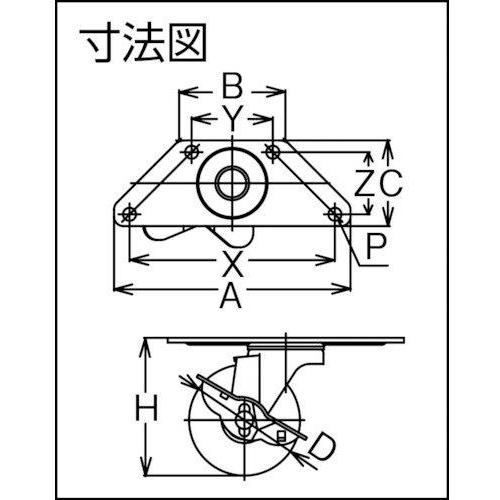 ＴＲＵＳＣＯ　コ−ナ−キャスタ−ナイロン　自在Ｓ付　６５Φ　TNCCB-65　1 個