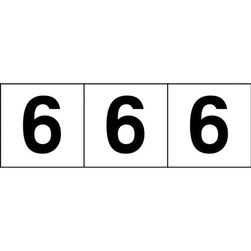 ＴＲＵＳＣＯ　数字ステッカー　１００×１００　「６」　透明地／黒文字　３枚入　TSN-100-6-TM　1 組