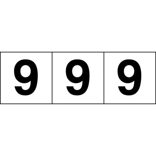 ＴＲＵＳＣＯ　数字ステッカー　１００×１００　「９」　透明地／黒文字　３枚入　TSN-100-9-TM　1 組