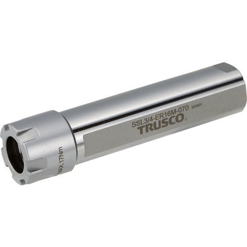 ＴＲＵＳＣＯ　ＮＣ旋盤用ストレートシャンクコレットホルダ　フラット付きＥＲＭコレットホルダＳＳＬ型（インチ）　シャンク径３／４　全長９３　ＥＲ１６用　SSL3/4-ER16M-070　1 本