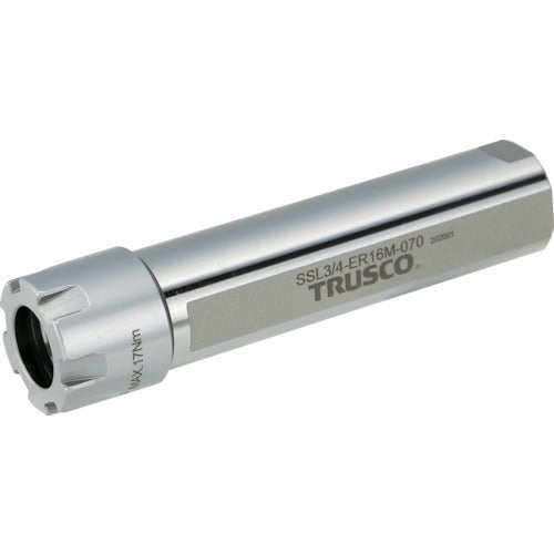 ＴＲＵＳＣＯ　ＮＣ旋盤用ストレートシャンクコレットホルダ　フラット付きＥＲＭコレットホルダＳＳＬ型（インチ）　シャンク径１　全長９４　ＥＲ２０用　SSL1-ER20M-070　1 本