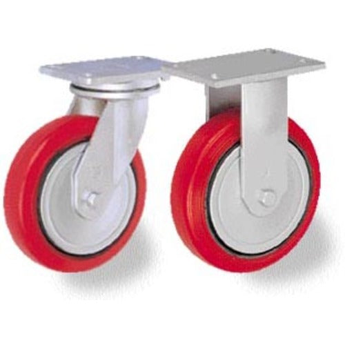 ＴＲＵＳＣＯ　重量キャスター　固定　１００ＭＭ　耐湿ウレタン車輪３２０ＫＧＦ　HR/HM100320RPCI-TG　1 個