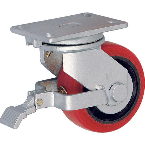 TRUSCO 중고 하중용 캐스터 자재 SP부착 200MM 내습 우레탄 바퀴 700KGF HR/HM200700PCI-TG-WB 1개