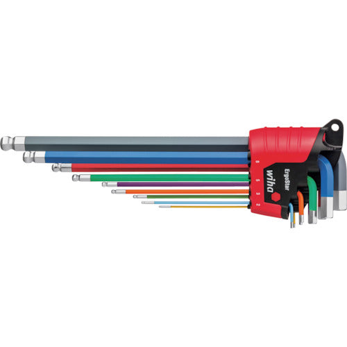 Wiha Ergostar fluorescent BP hex wrench set, 9 pieces, 369E9F, 1 piece