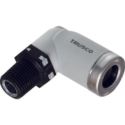 ＴＲＵＳＣＯ　チューブ継手　ワンハンド脱着型エルボ　１０ＭＭＸＲ１／８　TTL10-01　1 個