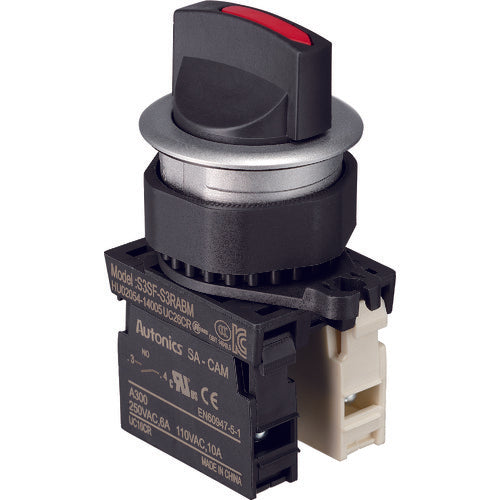 ＴＲＵＳＣＯ　【売切廃番】セレクタスイッチ　Φ３０　９０°２ノッチ　１ａ−１ｂ　赤　30S-902-1A1B-R　1 個