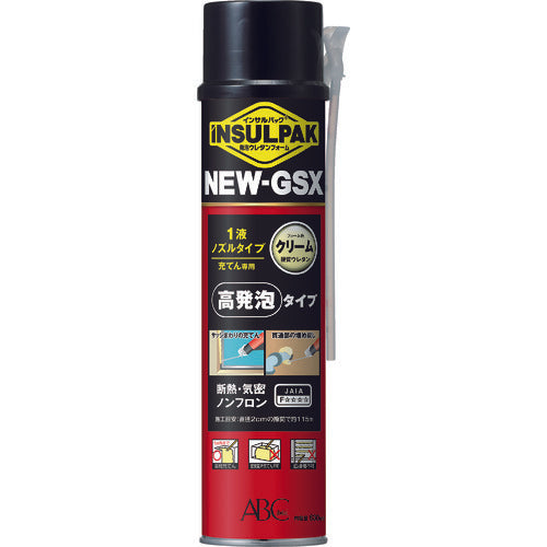 ＡＢＣ　簡易型発泡ウレタンフォーム　１液ノズルタイプ　インサルパック　ＮＥＷ−ＧＳＸ　６３０ｍｌ　フォーム色：クリーム　NGSX　1 本
