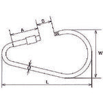 TRUSCO Stainless Steel Eggplant-Shaped Ring Catch Brass Nut Type Wire Diameter 3mm Length 60mm (1 Piece) TNRC-3 1 Piece