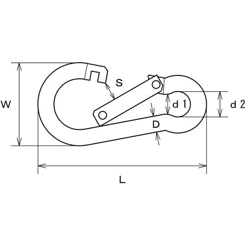 TRUSCO Stainless Steel Snap Hook BE Type Wire Diameter Φ10 x Opening 14mm (1 piece) TSF-10BE 1 piece