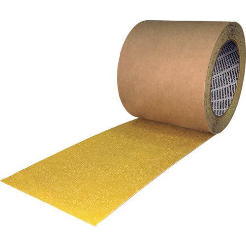 TRUSCO Non-slip tape for indoor and outdoor use, smooth surface, strong adhesive type, 100mm x 18m, yellow, 3 rolls per pack, KNSP100X18-3Y, 1 box
