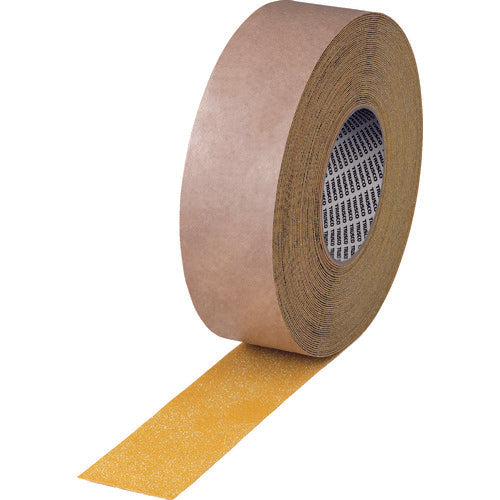 TRUSCO Non-slip tape for indoor and outdoor use, smooth surface, strong adhesive type, 50mm x 5m, yellow, 12 rolls per pack, KNSP50X5-12Y, 1 box