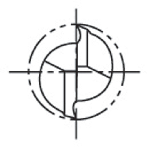Dijet Solid Square End Mill for Aluminum Machining (2-blade, long blade length) 24.0 mm AL-SEEL2240 1 piece
