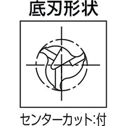 Dijet Solid Square End Mill for Aluminum Machining (3-blade, regular blade length) 20.0 mm AL-SEES3200 1 piece