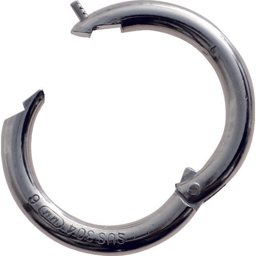 TRUSCO Ring Stainless Steel Pin-Mounted Chain Catch Wire Diameter 6mm Inner Diameter 30mm TCC-6 1 pc
