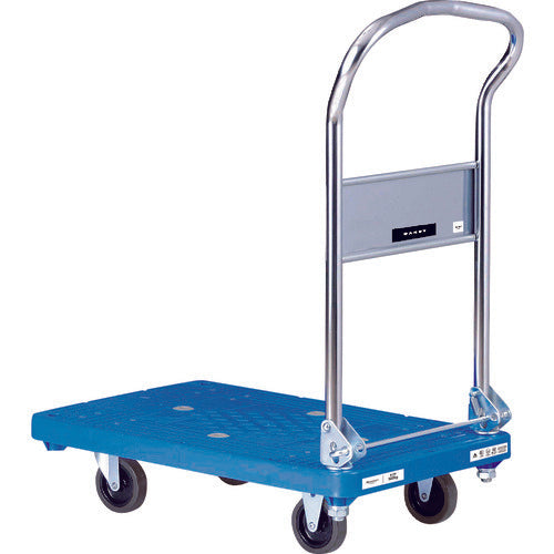 ダンディ　プラスチック台車　ダンディＰシリーズ　タイプＰＬ　固定ハンドル式　サイレントキャスター仕様　Ｗ７２０×Ｄ４６５　UPL-LS-GS　1 台