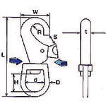 TRUSCO Stainless Steel Swivel Snap Heavy Duty Type Wire Diameter 7mm Length 113mm Allowable Load 100kg TSS-AX3 1 pc