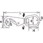 ＴＲＵＳＣＯ　スイベルスナップ　ステンレス製　線径Φ２．５×開口４ｍｍ　（１個入）　TSS-S1　1 袋