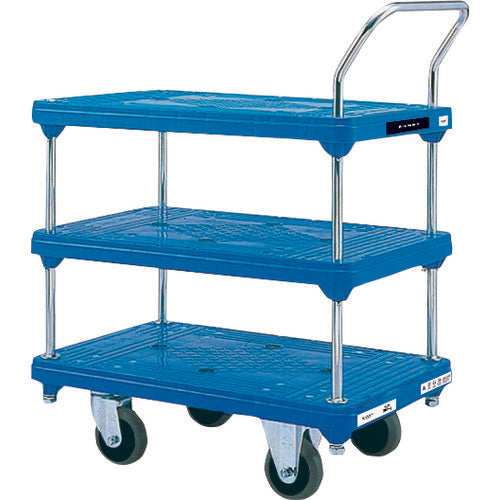 Dandy Plastic Cart Dandy P Series Type PH 3-Tier Table Single Handle Type Silent Caster Specification W805 x D510 PH-BT3-GS 1 Unit