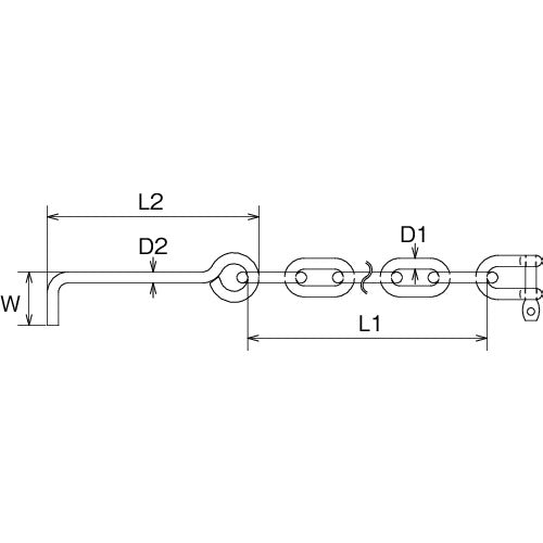 TRUSCO Stainless Steel Anchor Chain 6mm Chain Length 500mm TGCH-6 1 pc