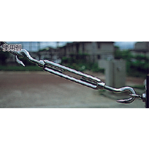 TRUSCO Stainless Steel (SUS316) Frame Turnbuckle Hook &amp; Hook Type Screw Diameter W1/4 TTB16-6H 1 pc