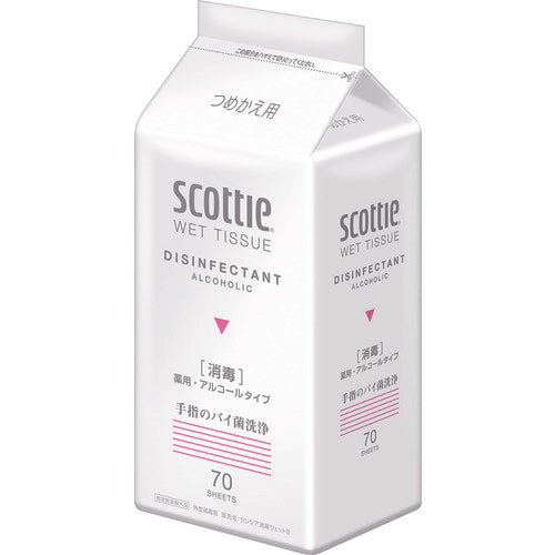 Crecia Scotty Wet Tissue Disinfectant 70 Sheets Refill 77065 1 PK