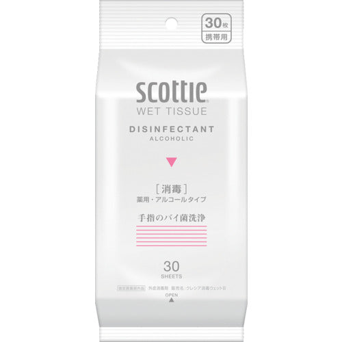 크레시아 웨트 타월 스코티 웨트 티슈 소독 알코올 타입 30장(77113/77130) 77130 1 PK