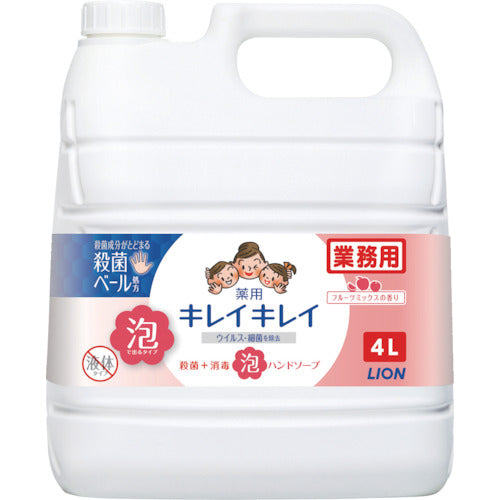 Lion Kirei Kirei Medicated Foam Hand Soap, Fruit Mix Scent, 4L, BPGHJ4F, 1 pc